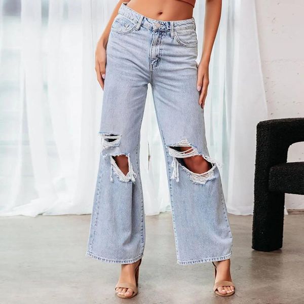 Fashion de jeans pour femmes pour les femmes bouton-taille élevée de la taille de la taille et petit ami jean bourse kimonos shorts