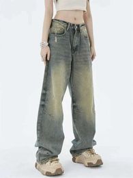 Jeans de la mode pour femmes jeans femme homme large pantalon cowboy harajuku pantalon denim pour femmes jeans jeans hauts à taille pour les vêtements de femme y240422