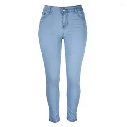 Dames jeans mode midden taille zakken vrouwen krimpen resistente denim broek billen met het knuffel mager voor feest