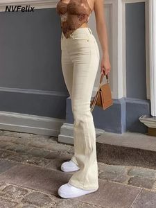 Jeans pour femmes mode Streetwear élastique femmes Y2k évasé maigre taille haute maman lavage doux décontracté automne vêtements pantalons longs 230630