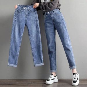 Jeans pour femmes mode femme haute taille élastique féminine pantalon décontracté adoucisseur complet