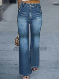 Jeans da donna Fashion Women Denim 2023 Summer Street Pantaloni da donna Pantaloni svasati sbiancati larghi casual dritti a gamba larga
