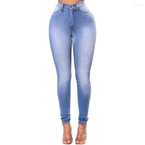 Jeans pour femmes Mode Femmes Denim Pantalon Skinny Taille Haute Slim Fit Lavé Long Crayon Pantalon Pour Femme Bleu Ciel