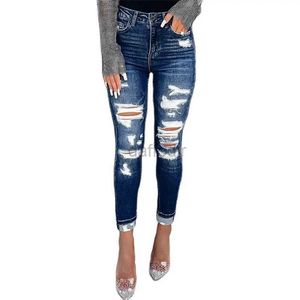 Dames Jeans Mode Dames Slim Fit Stretch Potlood Jeans Lente Zomer Casual Denim Broek Vrouwelijke Lange Broek Trend Gebroken Gaten Streetwear 24328