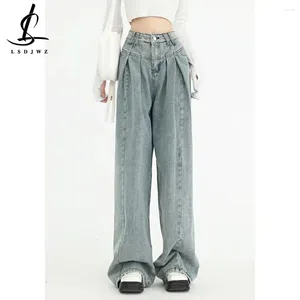 Jeans pour femmes vêtements féminins vêtements vintage femme haute taille jambe droite y2k denim streetwear pantalon baggy