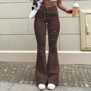 Jeans femme évasé taille haute pantalon Vintage esthétique Denim pantalon Streetwear décontracté mode coréenne Y2k