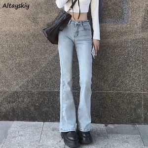 Damesjeans flare jeans vrouwen gebleekte Koreaanse stijl chique slanke trendy rekbare hipster retro elegant ulzzang college straat volledige lengte dame 230310