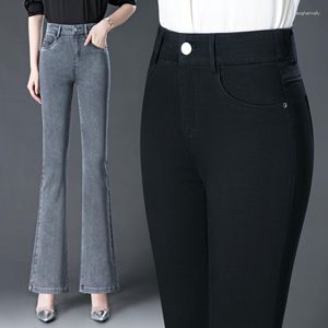 Jeans femme Flare printemps et automne 2023 taille haute Tube droit pantalon de rue ample rétro cloche-bas