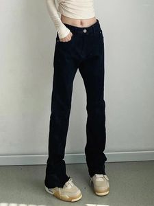Jeans pour femmes Flare Femmes Skinny Noir Casual Mode Pantalon d'hiver High Street Slim Y2K Original Designer Vintage Fit Denim Pantalon
