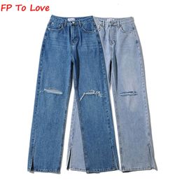 Damesjeans FP To Love Woman Stijlvolle jeans met wijde pijpen Holbroek Hight Street FW Herfst Lente Split lange broek 230918