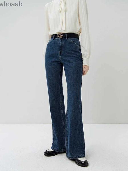 Women's Jeans FSLE High Street Style Bootcut Jean pour femmes 2023 automne nouveau Look mince grand pantalon décontracté taille haute pleine longueur Jean femme YQ240104