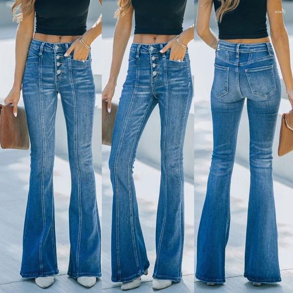 Jeans pour femmes FUAMOS Mode Slim Lavé Micro Horn Street Lâche Européenne Américaine Automne Hiver Casual Denim Pantalon