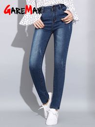 Damesjeans Garemay Garemay dames spijkerbroek stretch klassieks denim broek vrouwen moeder hoge taille skinny dames jeans casual voor vrouwen 230310