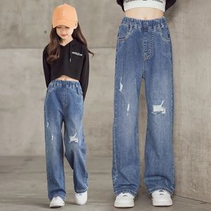 Damesjeans Meisjes Kinderjeans Graffiti Mode Kinderbroeken Broeken Lente Herfst 100% Katoenen Broeken 4 5 6 7 8 9 Jaar Kleding 231122