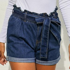 Jeans femme filles court bleu été mode Denim Shorts taille haute mince ample surdimensionné Sexy coton femme XXL femmes