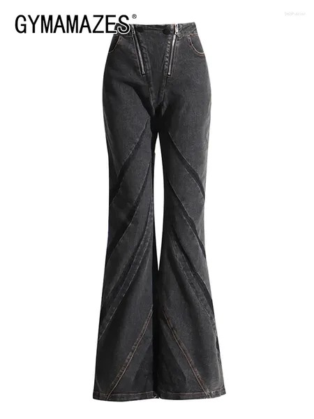 Jeans de mujeres Gymamazes Vintage Casual para mujeres Ropa de estilo de estilo femenino con cremallera con cremallera de longitud completa de longitud completa 2024 2024