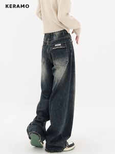 Jeans pour femmes Harajuku Streetwear Rétro Mode 2023 Printemps Femmes Taille Haute Lâche Large Jambe Droite Denim Pantalon Y2K Pantalon 230506
