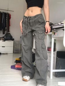 Jeans pour femmes Harajuku Vintage Boyfriend pour femmes poche mode coréenne Denim pantalon dames pantalon ample décontracté Capri 2023