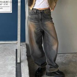 Jeans pour femmes Harajuku lavé en détresse jean droit femme mode coréenne Streetwear esthétique taille basse Baggy Grunge Y2K Denim pantalon 2022 Q230901