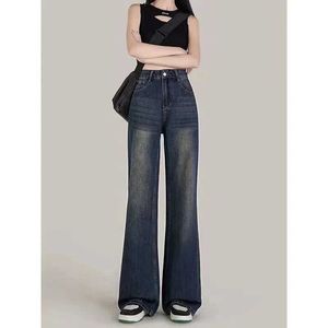 Damesjeans Harajuku Women Vintage Strtwear American Baggy Cargo Jeans Hoge taille rechte wide been denim blauwe broek broek Y240422