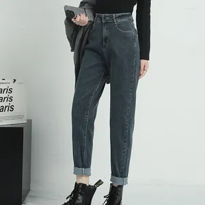 Damesjeans Harlan Denim voor dames Hoge taille Normale pasvorm Elastisch 9-punts Volledige lengte Papabroek Los Veelzijdig Modieus