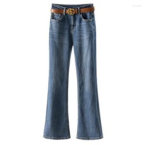 Jeans pour femmes de haute qualité Pantalon Pour Femme pleine longueur 98% coton Skinny Flare Pants High Street Waisted