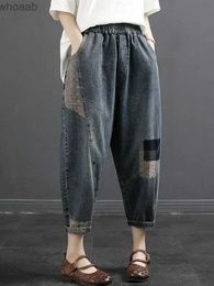 Dames Jeans Hoge Taille Enkellange Denim Broek Dames Nieuwe Collectie 2022 Zomer Vintage Stijl Streetwear Losse Vrouwelijke Casual Jeans D291 YQ240104