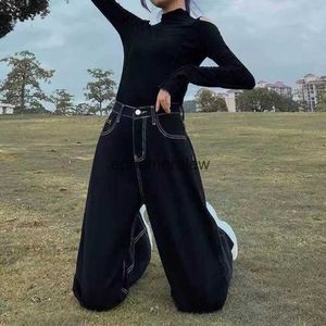 Damesjeans Zwarte jeans met hoge taille Dames Koreaanse versie Vintage losse en dunne broek met wijde pijpen 2023 Nieuwe collegestijl Wilde broek met rechte pijpenephemeralew