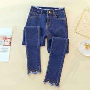 Jeans para mujeres Pantalones elásticos de cintura con alto contenido