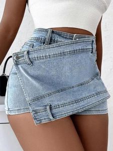 Jeans pour femmes hautes taies de jean irrégulier short femme féminine l'été large jambe plus lâche plus taille jean pantalon décontracté s-5xl
