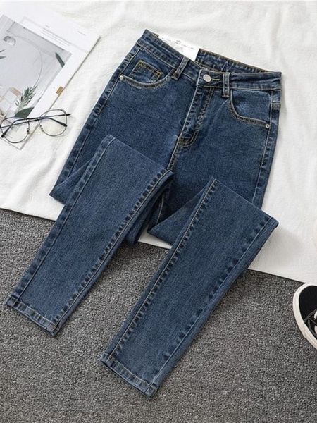 Jeans para mujeres Jeans alta cintura para mujeres Autumn Ultra delgadas medias de primavera pantalones de mezclilla para niñas de primavera