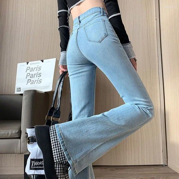 Femme en jeans High Show Show Flare Denim Marque étendue Pantalon Blue Micro Elastic