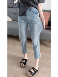 Jeans para mujer Cintura alta Mujeres rectas Vintage Básico Azul Denim Pantalones Moda All-Match Mujer Boyfriend Pantalones sueltos 2024 E113