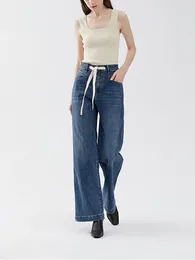 Jeans pour femmes taille haute stretch femmes élégantes jambes larges pantalons en denim femme 2023 pantalons 2 couleurs