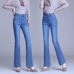 Jeans pour femmes Taille haute Femmes Épaissir Chaud Doublure d'hiver Velours Flare Denim Minceur Stretch Skinny Plus Taille Drop LJ413