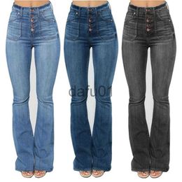 Jeans de mujer Cintura alta para mujer Boot Cut Jeans Moda Flaco Denim Casual Slim Wide-Leg Flare Pantalones Tallas grandes Ropa XS-4XL x0914