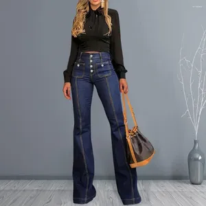 Jeans féminins pantalon de bootcut en jean haut taille