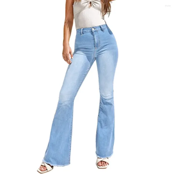 Jeans féminins hauts étirés flare pantalon denim de denim