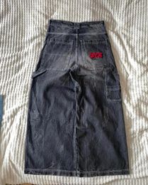 Jeans pour femmes Hip-Hop Street Retro Washed Letter Design surdimensionné taille haute pour femmes 2024 Casual Style paresseux Pantalon droit Baggy