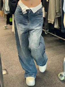 Jeans pour femmes Houzhou Wide Leg Femmes Vintage Streetwear Baggy Denim Pantalons Mode coréenne Y2K Taille haute Casual surdimensionné Femme Chic 231201