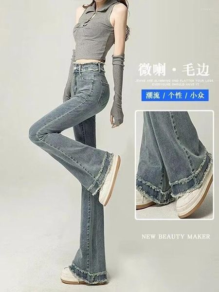 Jeans para mujer HOUZHOU Y2K Pantalones acampanados Mujeres Bootcut Elegante Bell Bottoms Pantalones de mezclilla Mujer Cintura baja Streetwear Harajuku Party Club