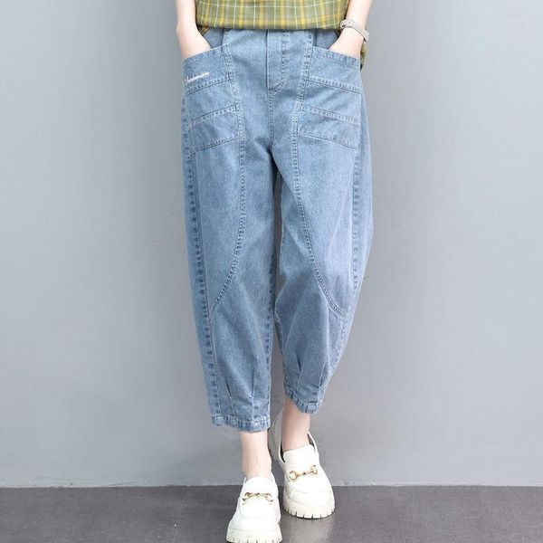 Jeans femme en pantalon et pantacourt Denim taille haute jambe large Style coréen vêtements corée du sud Y2k Streetwear 90s femme