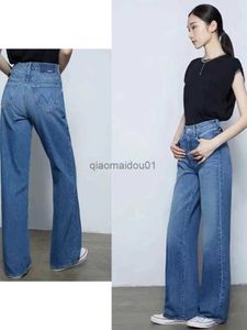 Jeans pour femmes IOO 2023 Nouveau rétro taille haute denim pantalon droit femme bleu jambe large marque jean livraison gratuite l2402