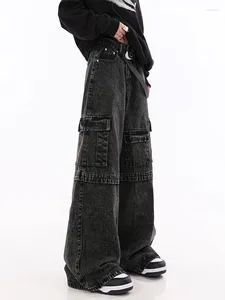 Damesjeans Japanse streetwear zwarte cargobroek Mode brede hiphop rechte losse casual lange broek Vintage herfst winter gothic