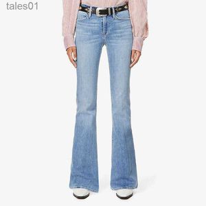 Jeans de mujer Jeans FM nuevo estilo declive Shanshan la misma mujer vaquera de pierna ancha de cuerno grande y delgada 240304