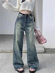 Damesjeans Jeans QWEEK Fashion Baggy Fairy Grunge Denim Broek Oversized Retro Basic Wijde Pijpen Broek 240304
