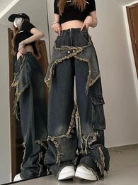 Jeans pour femmes JMPRS Y2K Tassel Women Streetwear Vintage High Wair Hop Femme Denim Cargo Pantal