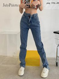 Jeans féminins Julypalette pour femmes printemps haute taille pantalon de vilt