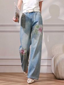 Damesjeans Koreaanse mode Elegante jeans voor vrouwen 2024 Zomer Nieuwe Casual Straight Denim Pants Eenvoudige blauwe vrouwelijke lange pantnes 2024 T240523