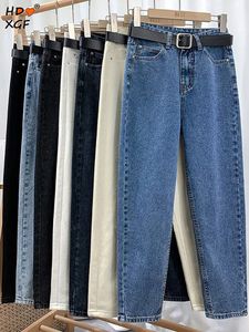 Damesjeans Koreaanse mode Hoge taille Straight Baggy Jeans Boyfriend Jeans for Women Slim Loose denim broek Casual 6 Colors Harlan Pants 230519